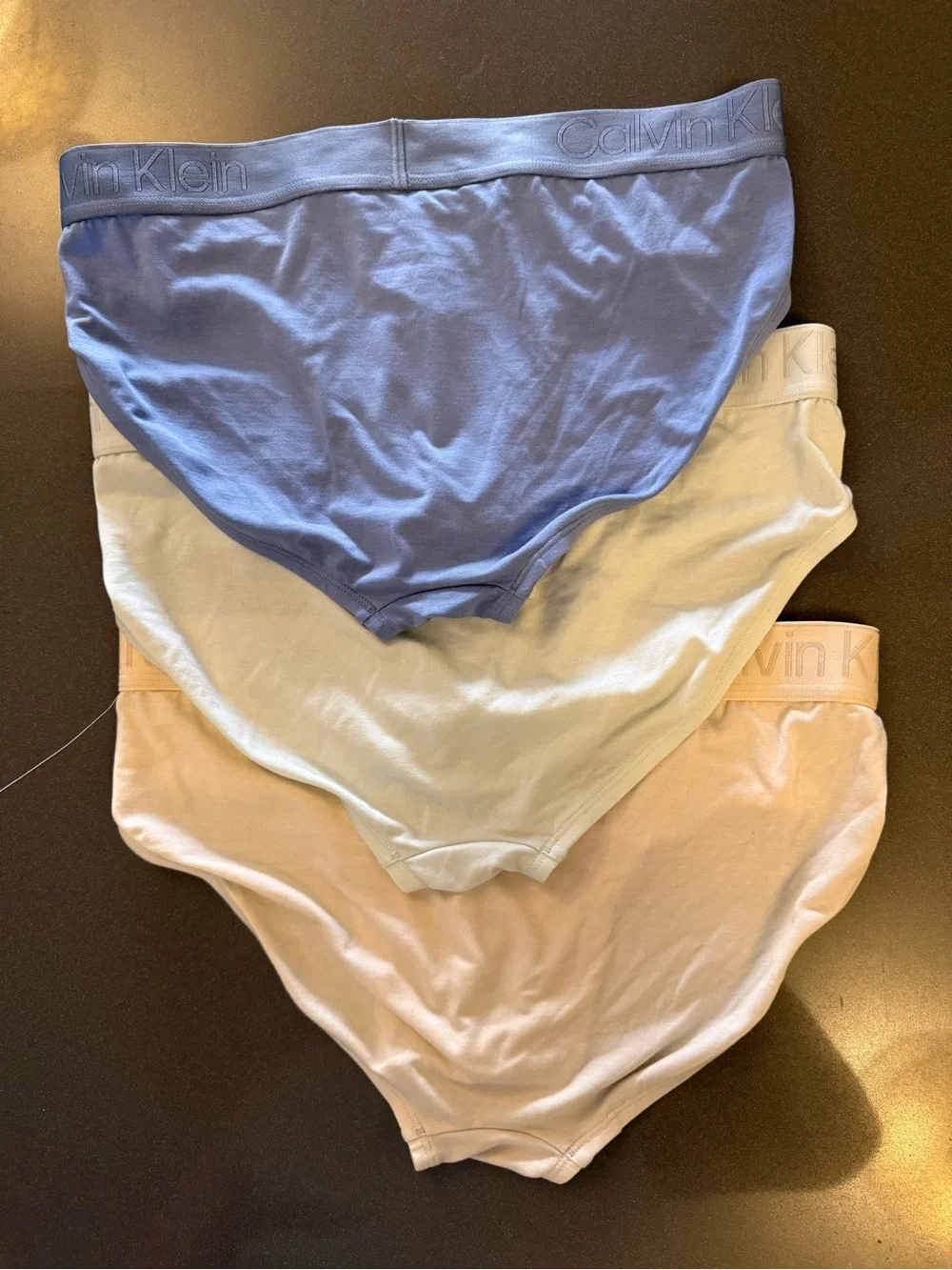 Calvin Klein Mens 3-Pack Lyocell fabric Briefs - Blue, Light Green, Beige